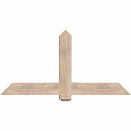 Ekena Millwork Eugene Smooth Timber Gable Bracket, Douglas Fir, 60"W x 30"H x 5 1/2"D x 5 1/2"F, 12/12 Pitch GBW060X30X0606EUG00SDF